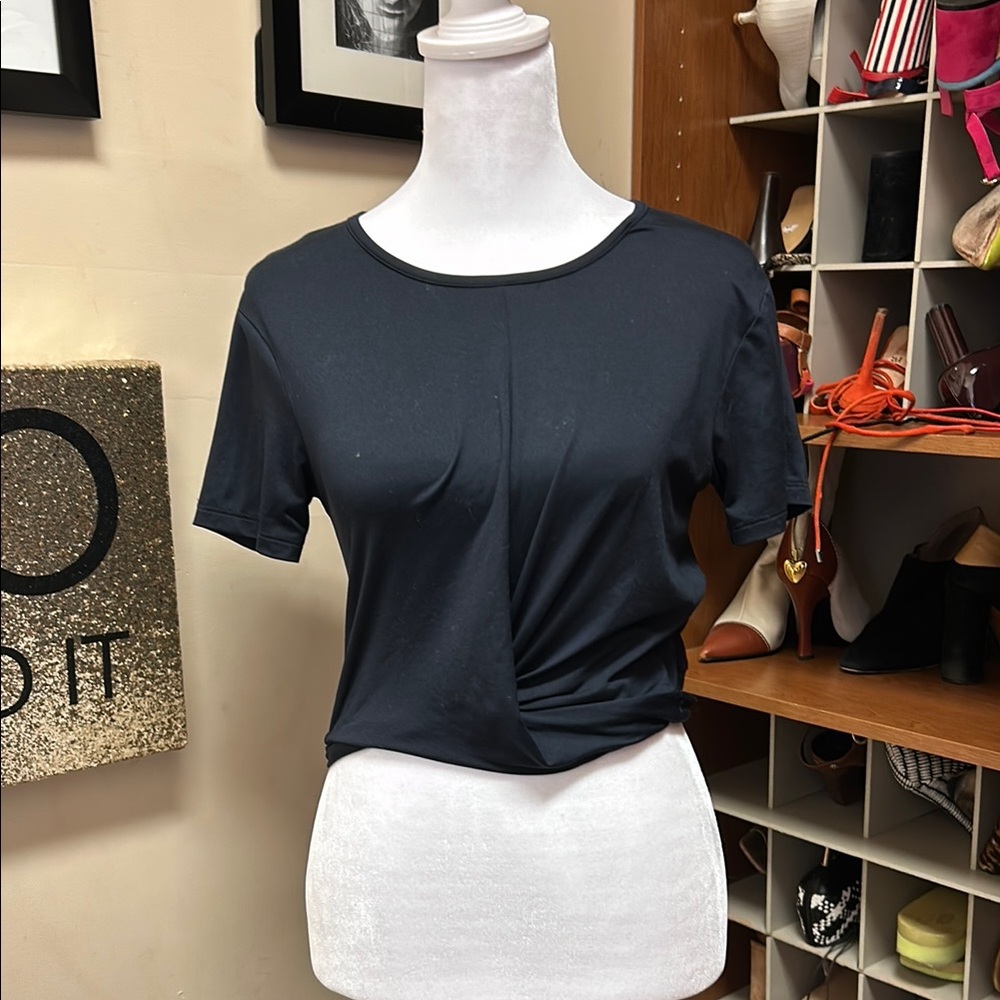 Under Armour Black Crop Tie Front Short Sleeve T-Shirt